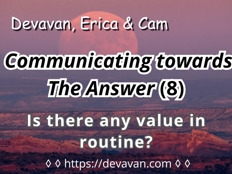 Is there any value in Routine? (Communicating towards The&nbsp;Answer-8)