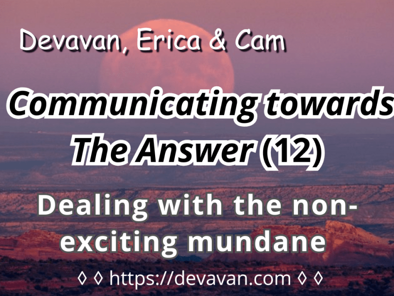 Dealing with the non-exciting mundane (Communicating towards The&nbsp;Answer-12)