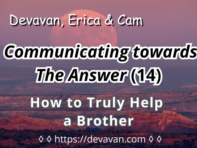 How to Truly Help a Brother (Communicating towards The&nbsp;Answer-14)